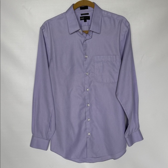 Neiman Marcus Lavender Men’s Long sleeve button down 15 wrinkle free cotton - Picture 1 of 6